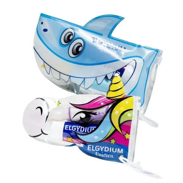 Elgydium Kids trousse de voyage Shark brosse à dents et dentifrice