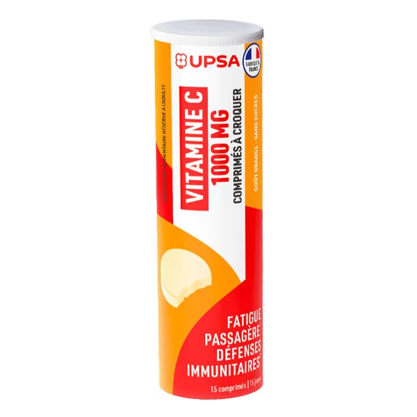 VIT C 1000MG UPSA CPR A CROQUER 15