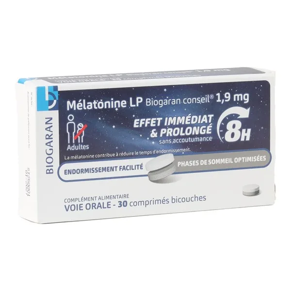 Biogaran Mélatonine LP 1,9 mg — 30 comprimés