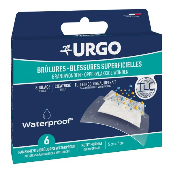 Urgo Brûlures pansements waterproof petit modèle — boîte de 6