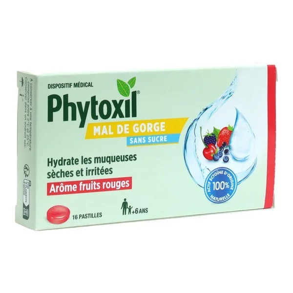 Phytoxil Gorge irritée pastilles fruits rouges — 16 pastilles