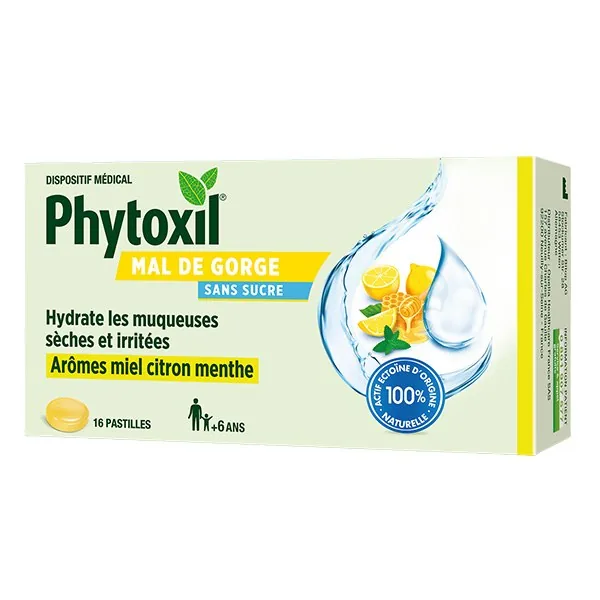 Phytoxil Gorge irritée pastilles miel citron — boîte de 16