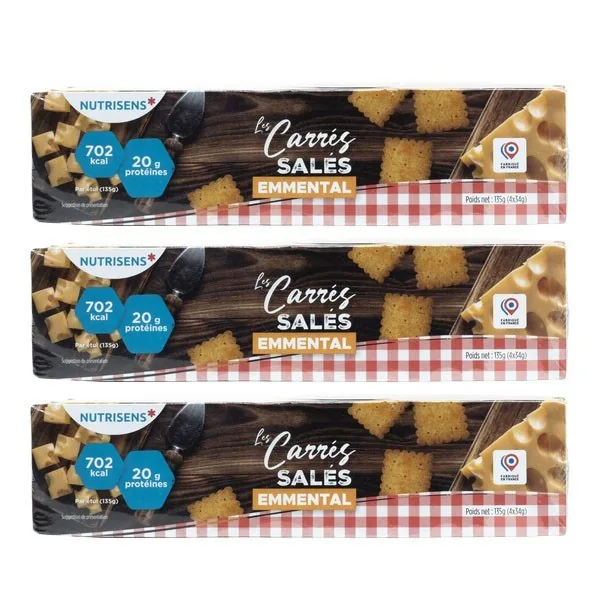 Nutrisens carrés salés à l'emmental hyperprotéinés — 135 g