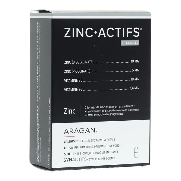Aragan Synactifs ZincActifs gélules — boîte de 60