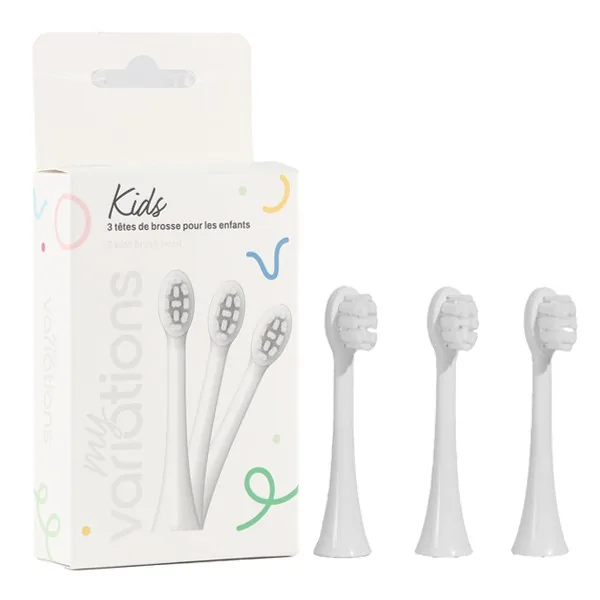 My Variations Kids têtes de brosse à dents de rechange blanches — lot de 3