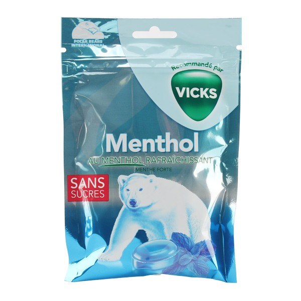 VICKS BONBONS MENTHOL S/SUCRE 72G