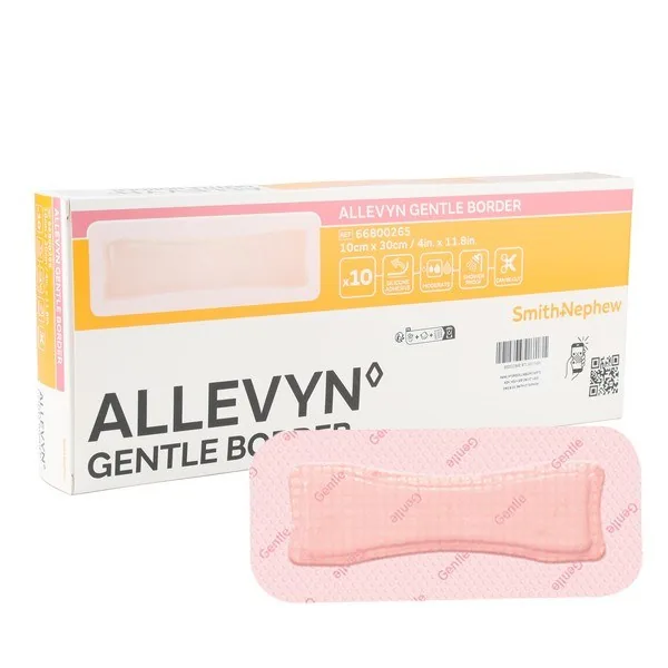 Smith & Nephew Allevyn Gentle Border pansements 10 × 30 cm — boîte de 10