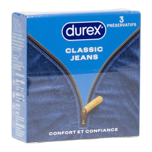 Durex Classic Jeans préservatifs — boîte de 3