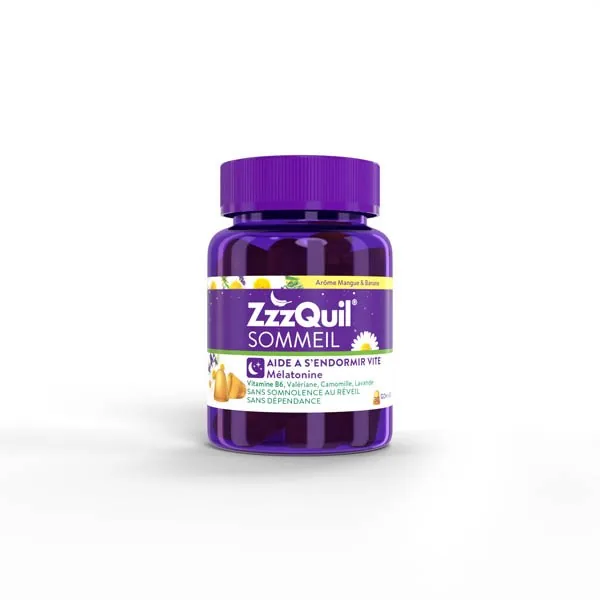ZzzQuil Sommeil gommes arôme mangue-banane — boîte de 30