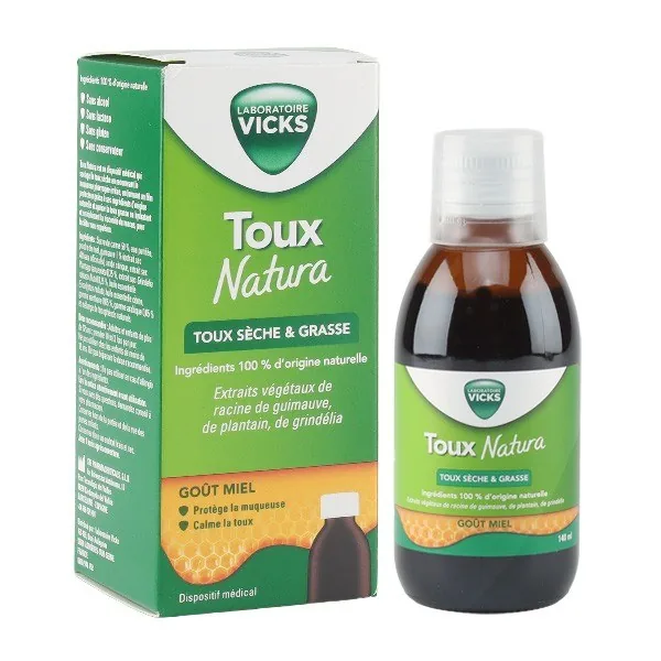 Natura Toux sirop apaisant pour la gorge — flacon de 140 ml