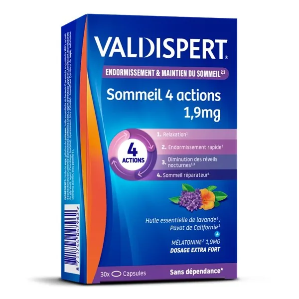 Valdispert 4 Action mélatonine 1,9 mg — 30 comprimés