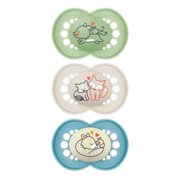 MAM Original sucettes en silicone beige 18 mois et + — lot de 3