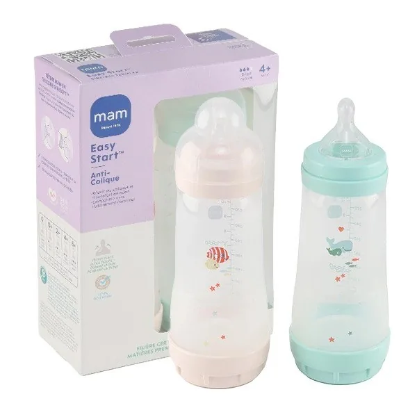MAM Easy Start Anti-Colique biberon « men+co » tétine débit 3 — 320 ml