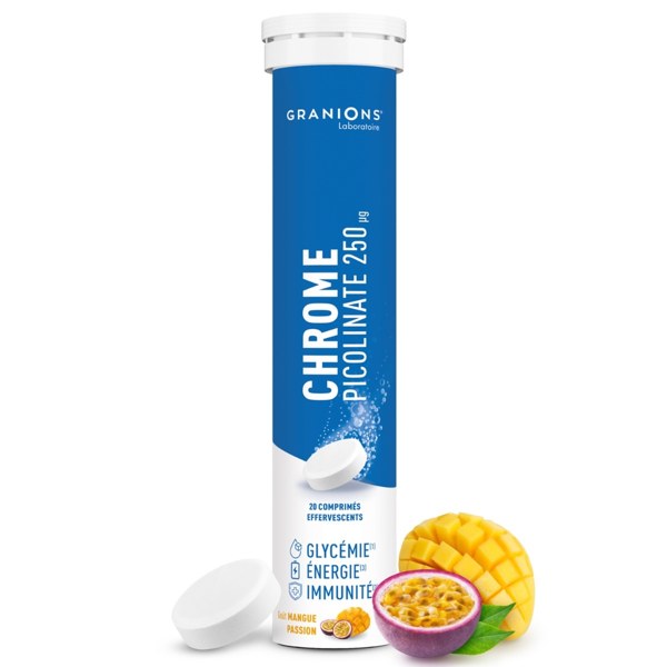 Granions Chrome Picolinate 250 µg goût mangue-passion — 20 comprimés effervescents