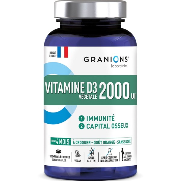 Granions Vitamine D3 2000 UI — 30 comprimés à croquer