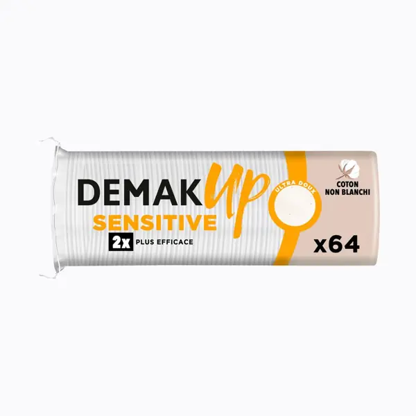 Cotons démaquillants Demak'Up Sensitive ronds — sachet de 64
