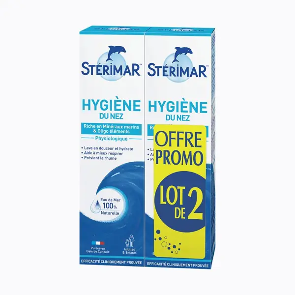 Stérimar solution d'hygiène nasale en spray — lot de 2 × 100 ml