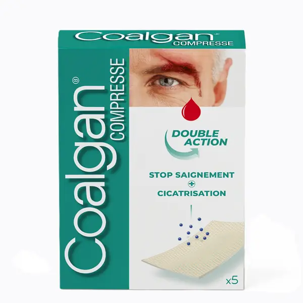 Brothier Sa Coalgan compresses hémostatiques 3 × 5 cm — boîte de 5
