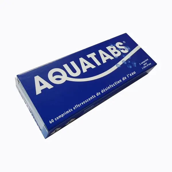 Aquatabs comprimés de désinfection de l'eau de boisson (1 L) — boîte de 60