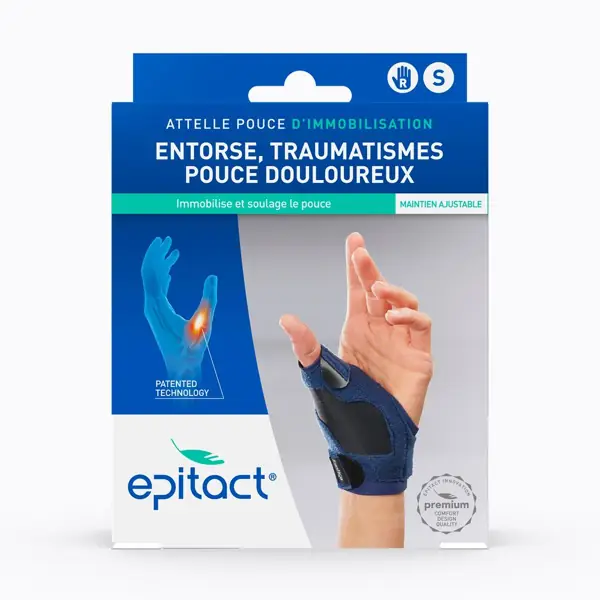 Attelle d'immobilisation du pouce Epitact — main droite, taille S (LPPR)
