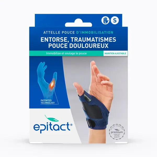 Attelle d'immobilisation du pouce Epitact — main gauche, taille S (LPPR)