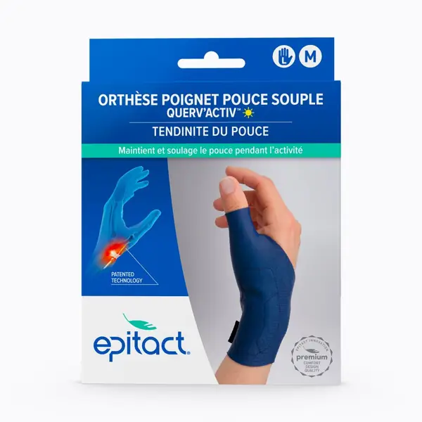 Orthèse poignet-pouce souple Querv'Activ Epitact — main gauche, taille M