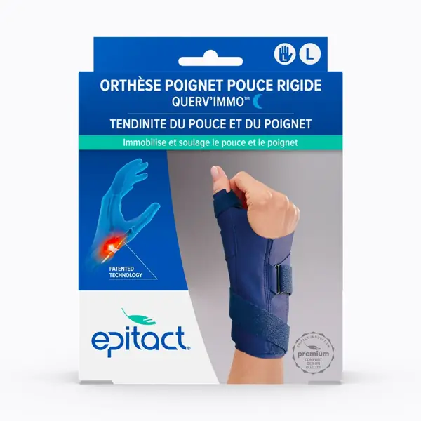 Orthèse poignet-pouce rigide Querv'Immo Epitact — main gauche, taille L