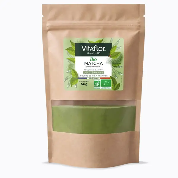 Thé matcha premium bio Vitaflor — sachet 60 g