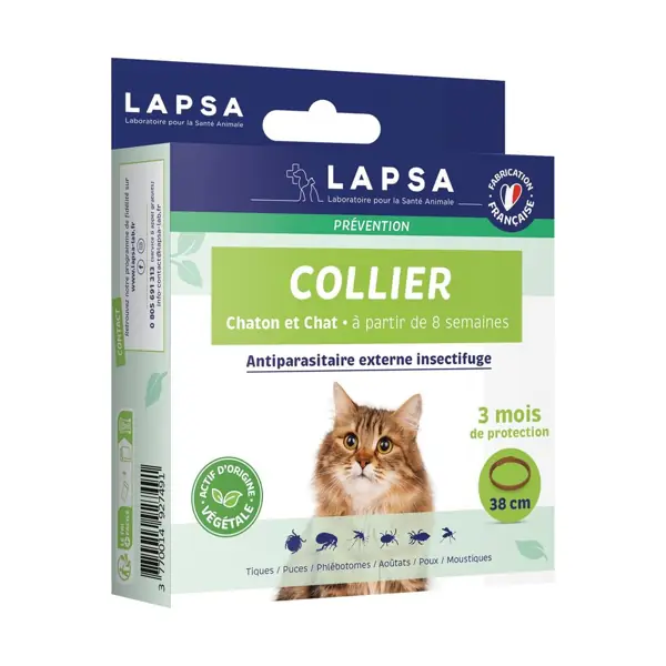 Collier antiparasitaire chat et chaton Lapsa