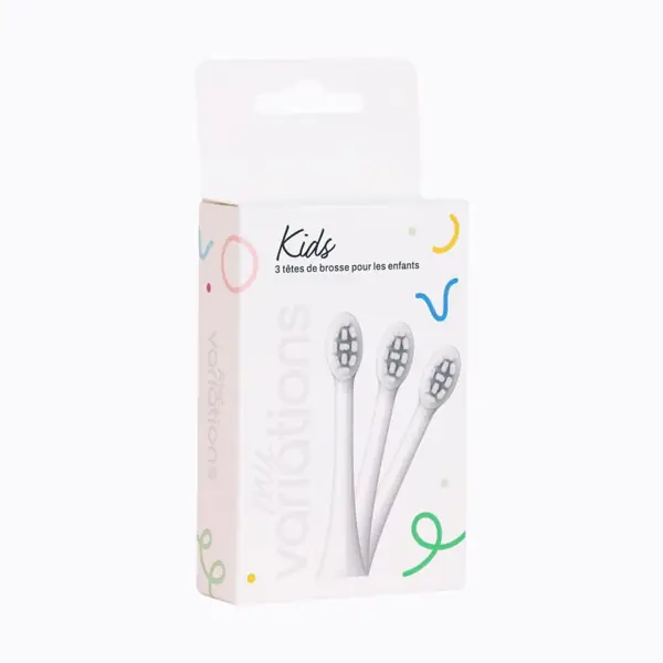 My Variations Kids têtes de brosse à dents de rechange blanches — lot de 3