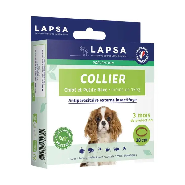 Collier insectifuge chiot et chien de petite race Lapsa