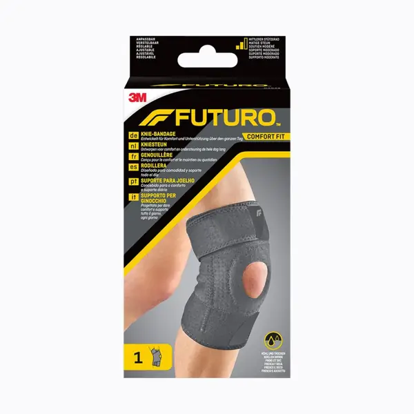 Genouillère Futuro Comfort Fit — réglable, tour de genou 27,9 à 55,9 cm