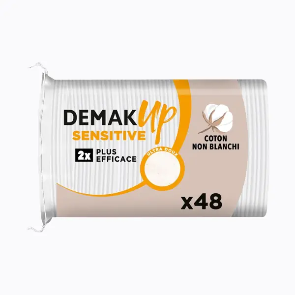 Cotons démaquillants Demak'Up Sensitive ovales — sachet de 48
