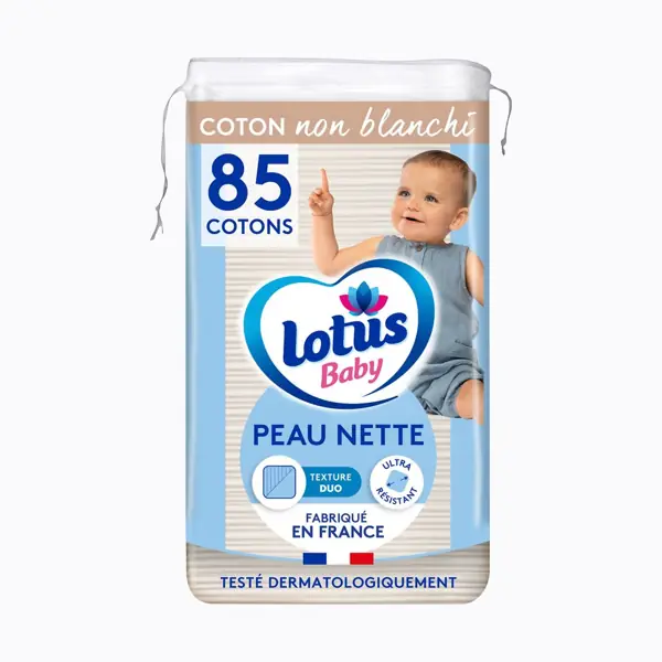 Carrés de coton Lotus Baby Peau Nette — sachet de 85