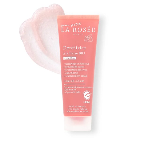 La Rosée Mon Petit — Dentifrice bébé fraise bio au fluor — 1 à 6 ans — 50 ml