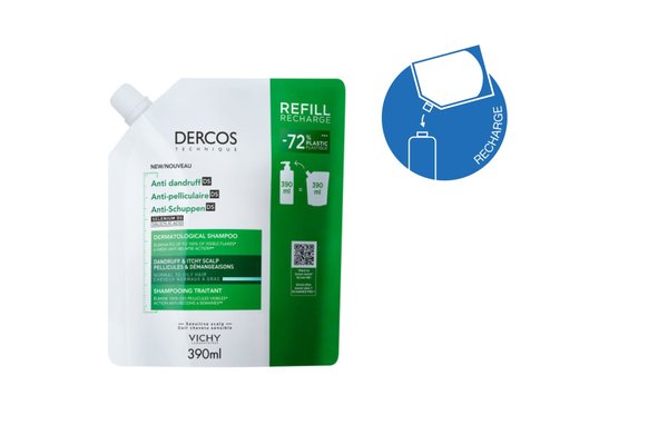 Dercos Technique Antipelliculaire DS cheveux gras Ecorecharge 390ml