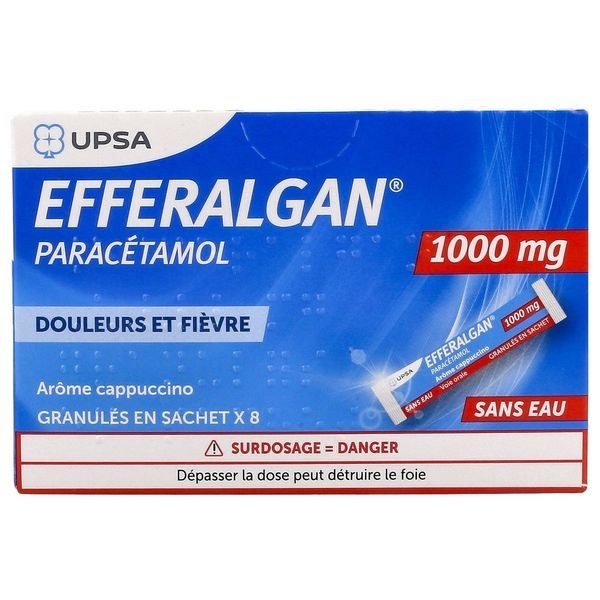 Boîte de EFFERALGANSTIX 1000 mg, granulés en sachet