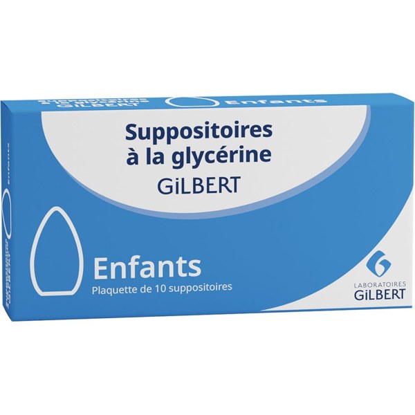 Boîte de SUPPOSITOIRE A LA GLYCERINE GILBERT ENFANTS, suppositoire