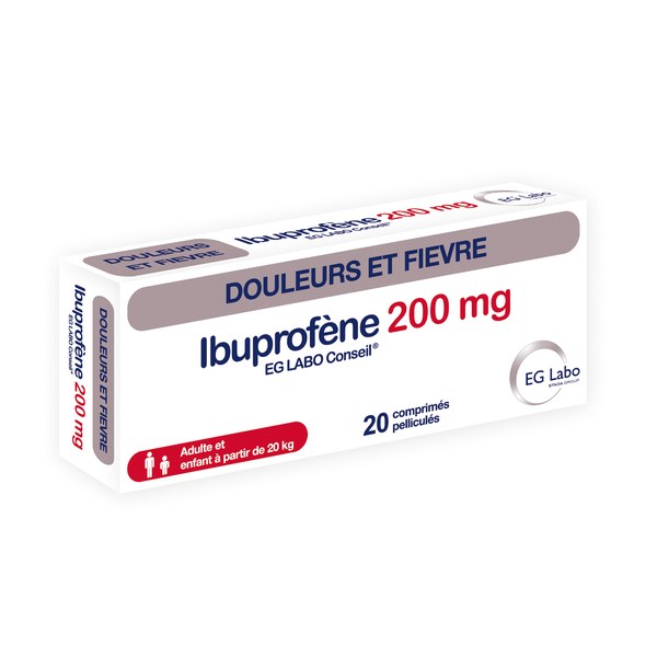 Boîte de IBUPROFENE EG 200 mg, comprimé pelliculé