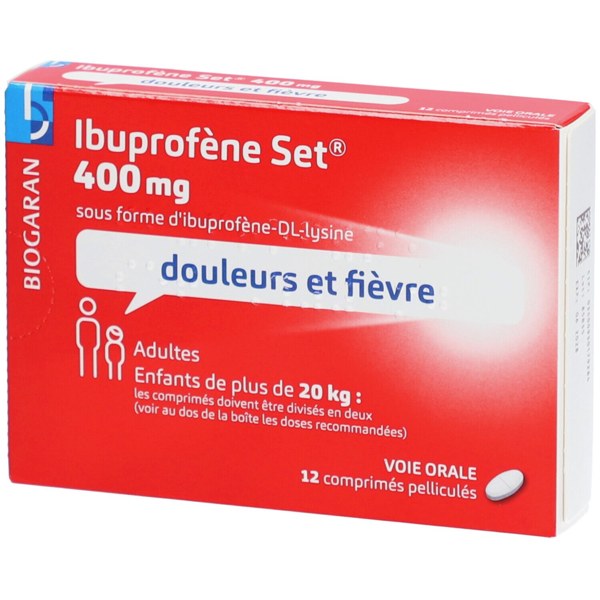 Boîte de IBUPROFENE SET 400 mg, comprimé pelliculé