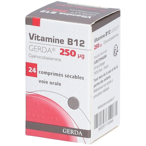 Boîte de VITAMINE B12 GERDA 250 microgrammes, comprimé sécable