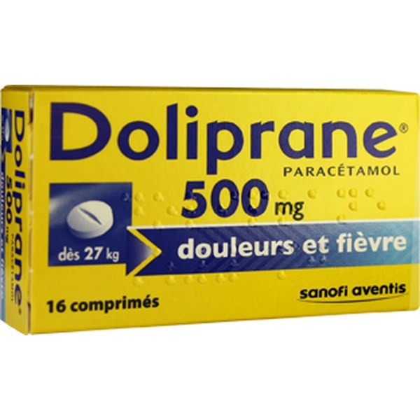 Boîte de DOLIPRANE 500 mg, comprimé