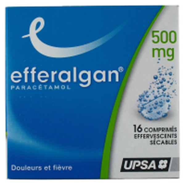 Boîte de EFFERALGAN 500 mg, comprimé effervescent sécable