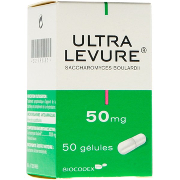 Boîte de ULTRA-LEVURE 50 mg, gélule