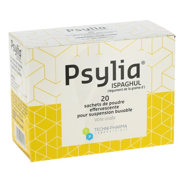 Boîte de PSYLIA, poudre effervescente pour suspension buvable en sachet