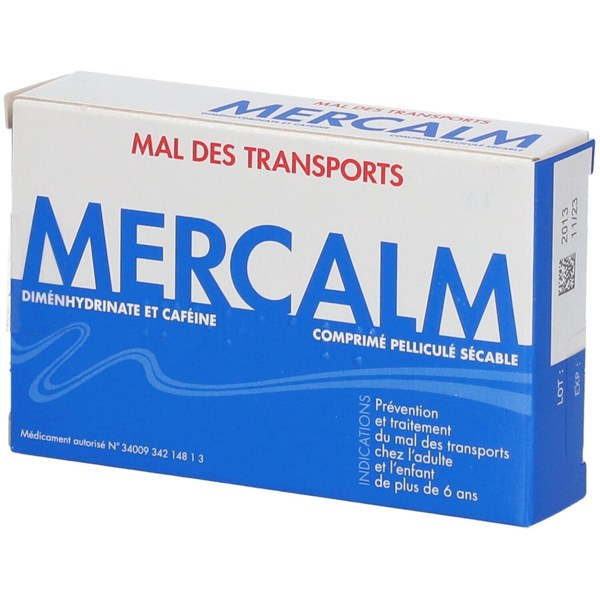 Boîte de MERCALM, comprimé pelliculé sécable