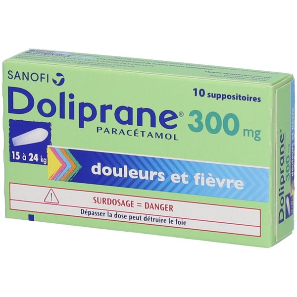 Boîte de DOLIPRANE 300 mg, suppositoire