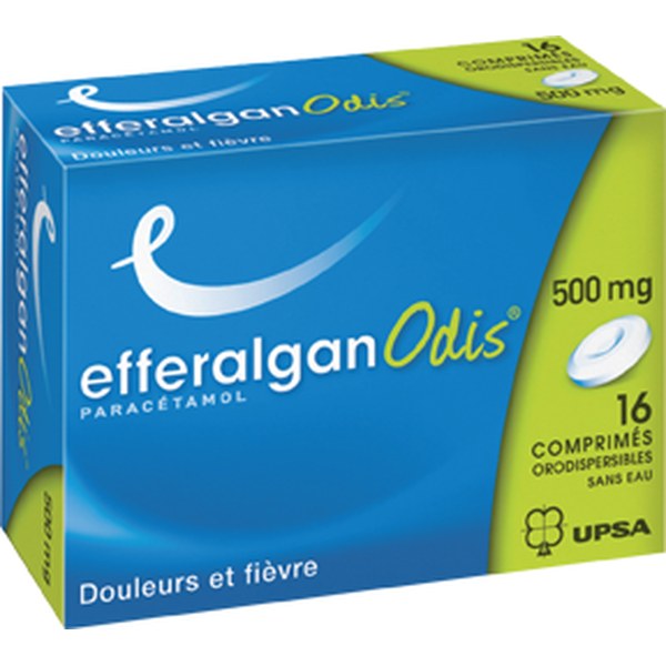 Boîte de EFFERALGANODIS 500 mg, comprimé orodispersible