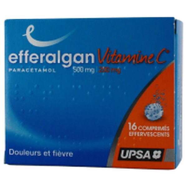 Boîte de EFFERALGAN VITAMINE C 500 mg/200 mg , comprimé effervescent