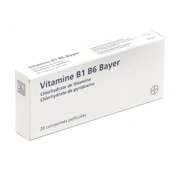 Boîte de VITAMINE B1 B6 BAYER, comprimé pelliculé